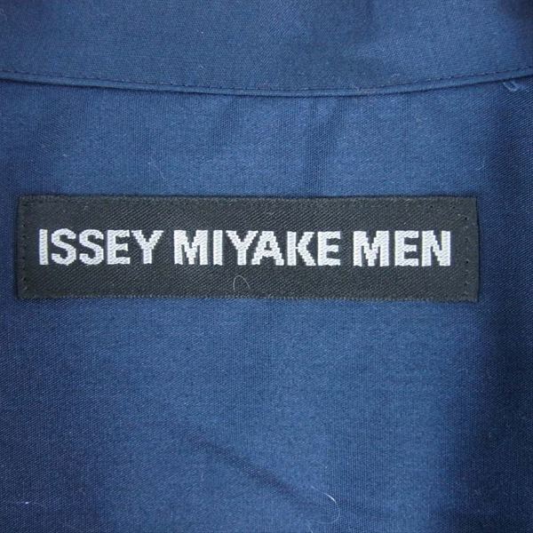 ISSEY MIYAKE イッセイミヤケ ME01-FJ112-75 オープンカラー シャツ コート ネイビー系 3【極上美品】【中古】