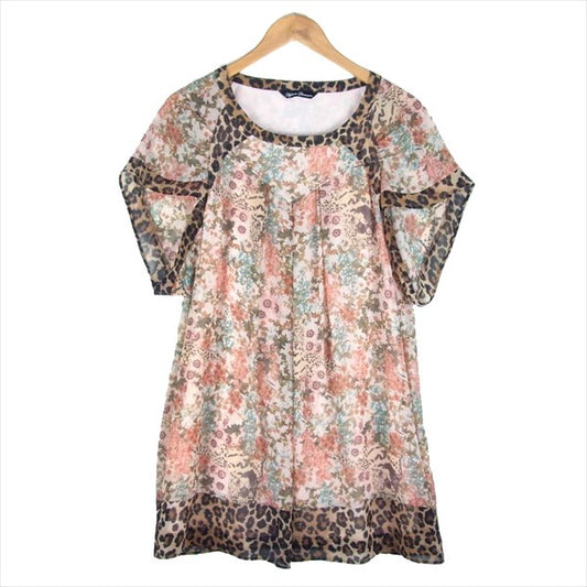 HYSTERIC GLAMOUR ヒステリックグラマー 0133AO01 レオパード 花柄 総柄 シフォン レディース ワンピース  ピンク系【中古】