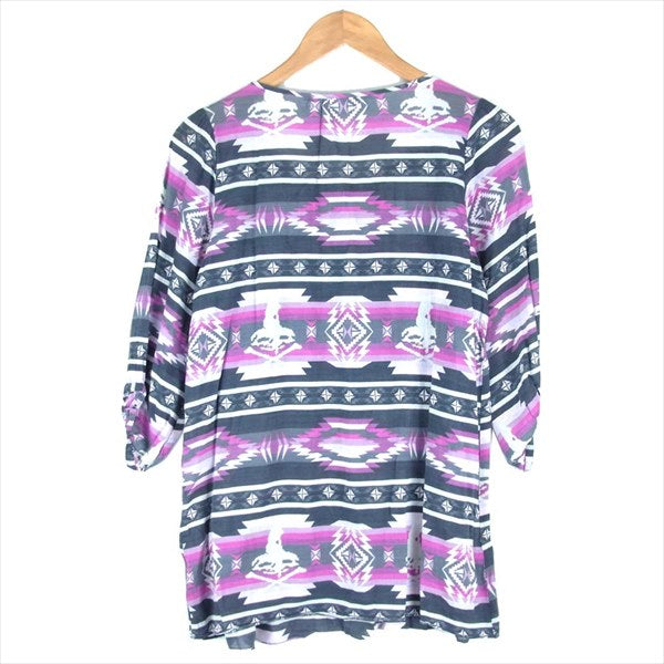 HYSTERIC GLAMOUR ヒステリックグラマー 0112AH04 スカル レーヨン 総柄 ブラウス レディース ピンク系【中古】