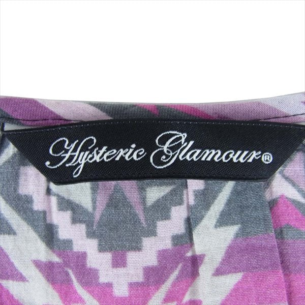 HYSTERIC GLAMOUR ヒステリックグラマー 0112AH04 スカル レーヨン 総柄 ブラウス レディース ピンク系【中古】