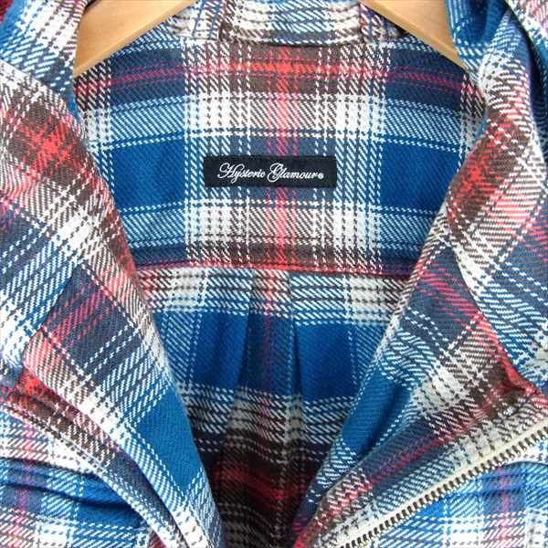 HYSTERIC GLAMOUR ヒステリックグラマー 0140AH01 ネル チェック シャツ レディース パーカー ブルー系【中古】