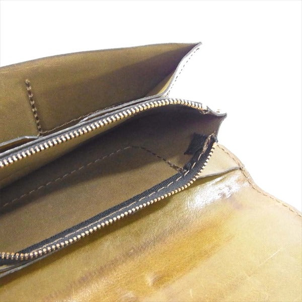 HERZ ヘルツ 三部屋構造 レザー 長財布 ロングウォレット ブラウン系【中古】