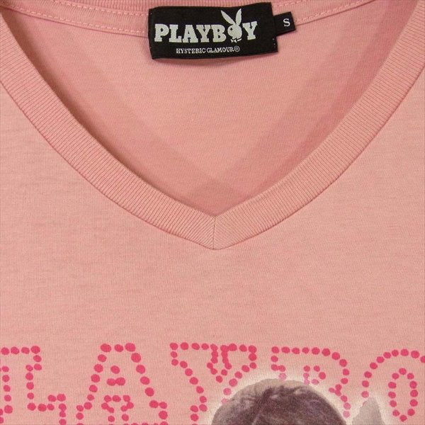 HYSTERIC GLAMOUR ヒステリックグラマー 1243CT01 プレイボーイ PlayBoy Vネック プリント レディース ピンク系 S【中古】