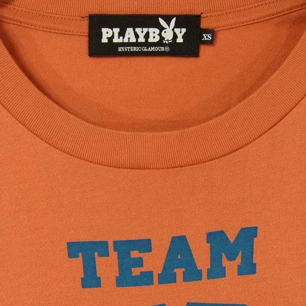 HYSTERIC GLAMOUR ヒステリックグラマー 12171CT05 プレイボーイ PlayBoy Team HYS ガールプリント レディース オレンジ系 XS【中古】