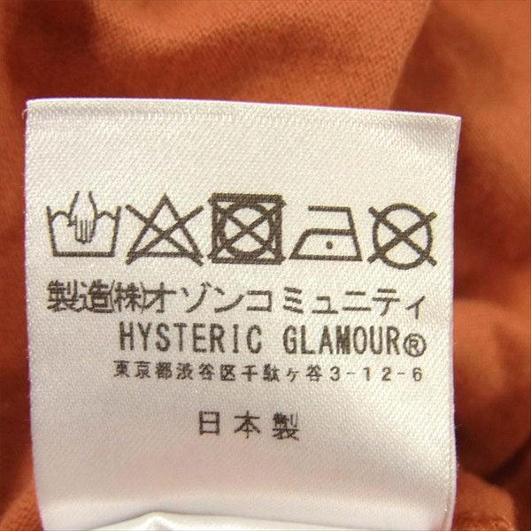 HYSTERIC GLAMOUR ヒステリックグラマー 12171CT05 プレイボーイ PlayBoy Team HYS ガールプリント レディース オレンジ系 XS【中古】