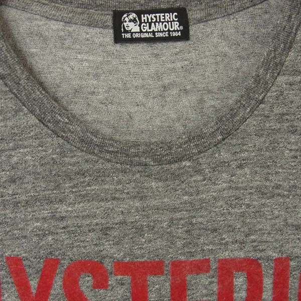 HYSTERIC GLAMOUR ヒステリックグラマー 01173CL07 クルーネック プリント 長袖 レディース Tシャツ グレー系 FREE【中古】
