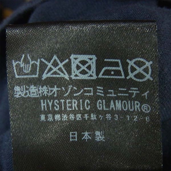 HYSTERIC GLAMOUR ヒステリックグラマー 01173CL11 クルーネック ガールプリント 長袖 レディース ネイビー系 FREE【中古】