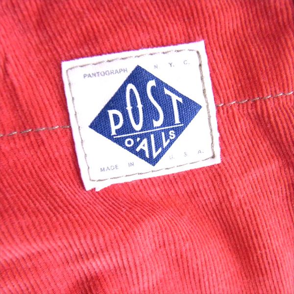 POST OVERALLS ポストオーバーオールズ コーデユロイ ショーツ ショートパンツ レッド系【中古】