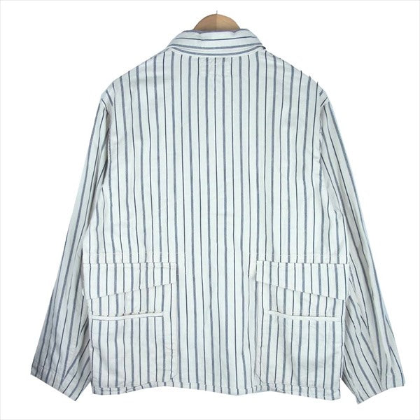 SASAFRAS ササフラス SEEDS CARRY JACKET ストライプ カバーオール ジャケット ベージュ系 L【中古】