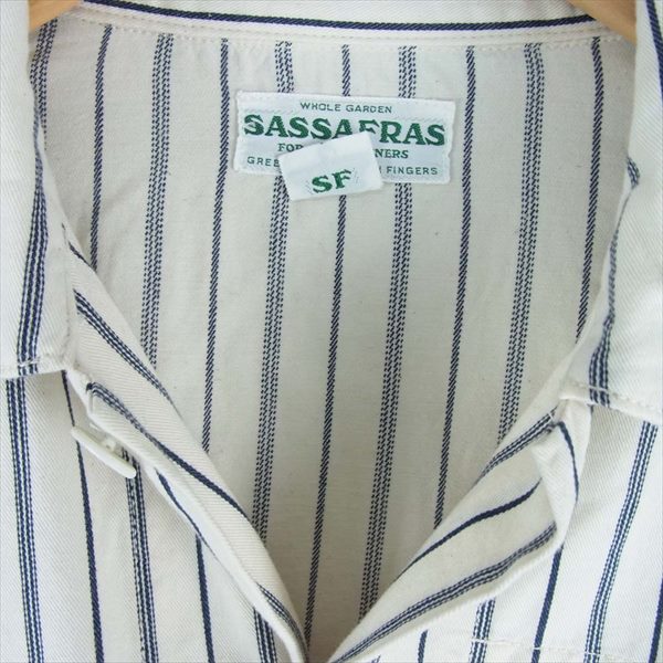 SASAFRAS ササフラス SEEDS CARRY JACKET ストライプ カバーオール ジャケット ベージュ系 L【中古】