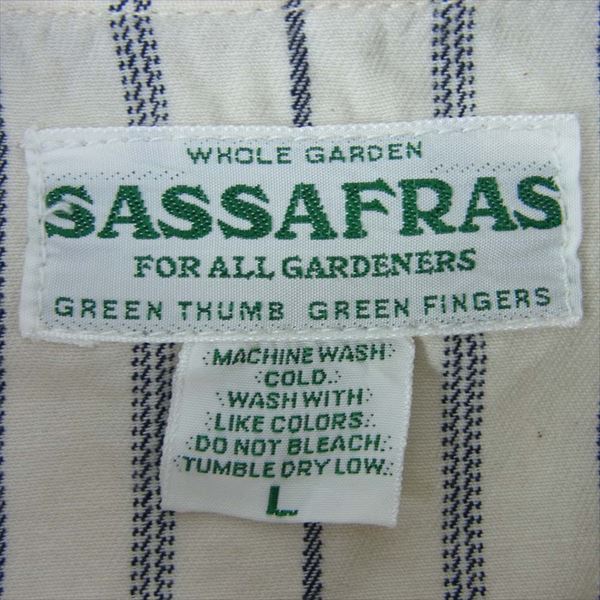 SASAFRAS ササフラス SEEDS CARRY JACKET ストライプ カバーオール ジャケット ベージュ系 L【中古】