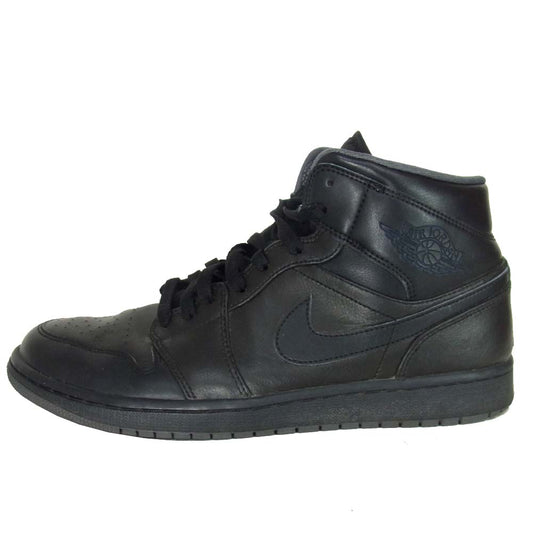NIKE AIR JORDAN ナイキ ジョーダン 554724-021  1 MID UK9 ミッド ハイカット スニーカー ブラック系 28cm【中古】