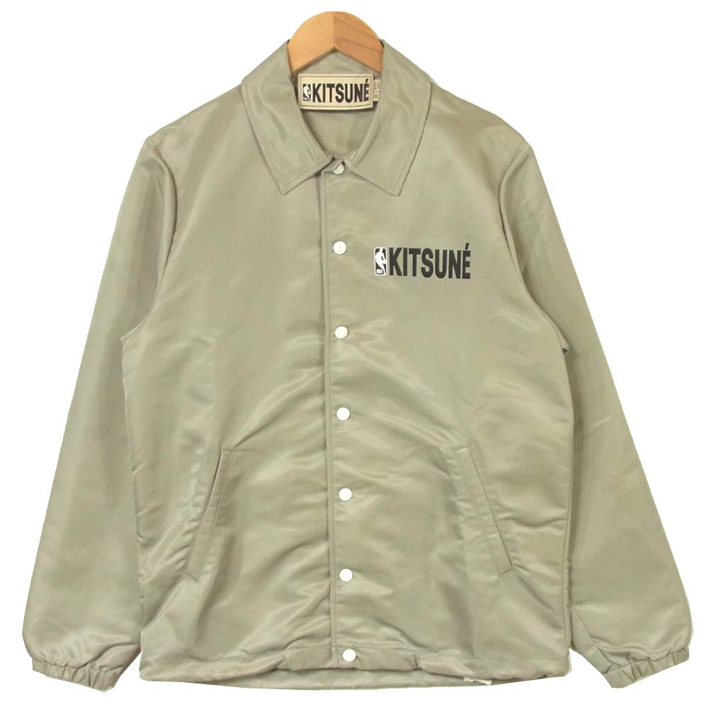 MAISON KITSUNE メゾンキツネ SPNBU101 NBA ナイロン コーチ ジャケット グレー系 XS【美品】【中古】