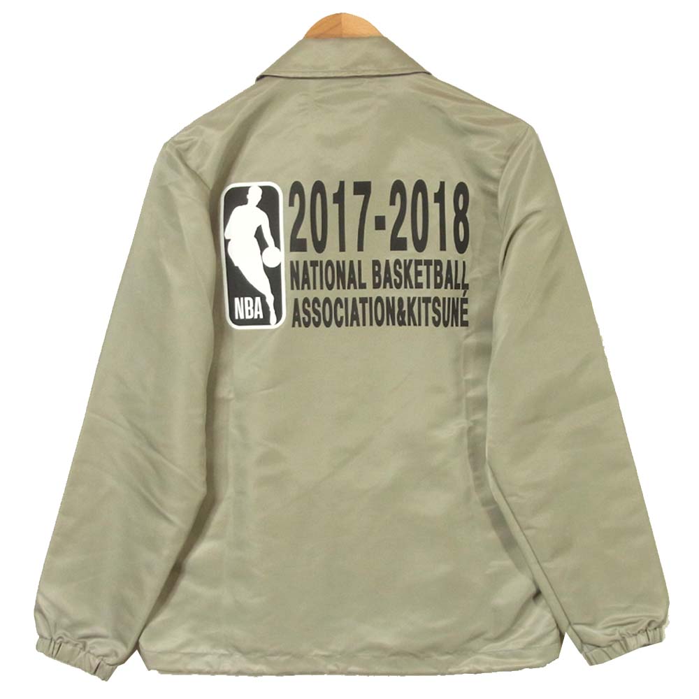 MAISON KITSUNE メゾンキツネ SPNBU101 NBA ナイロン コーチ ジャケット グレー系 XS【美品】【中古】