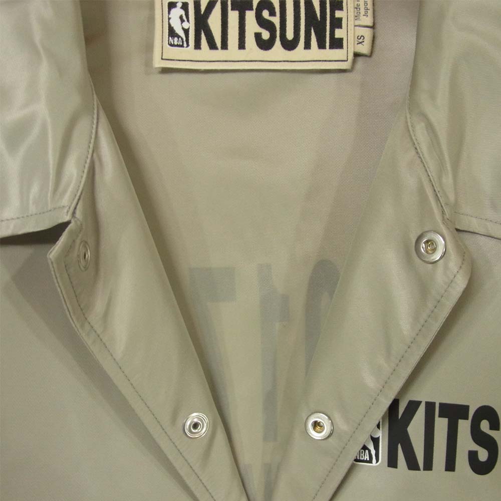MAISON KITSUNE メゾンキツネ SPNBU101 NBA ナイロン コーチ ジャケット グレー系 XS【美品】【中古】
