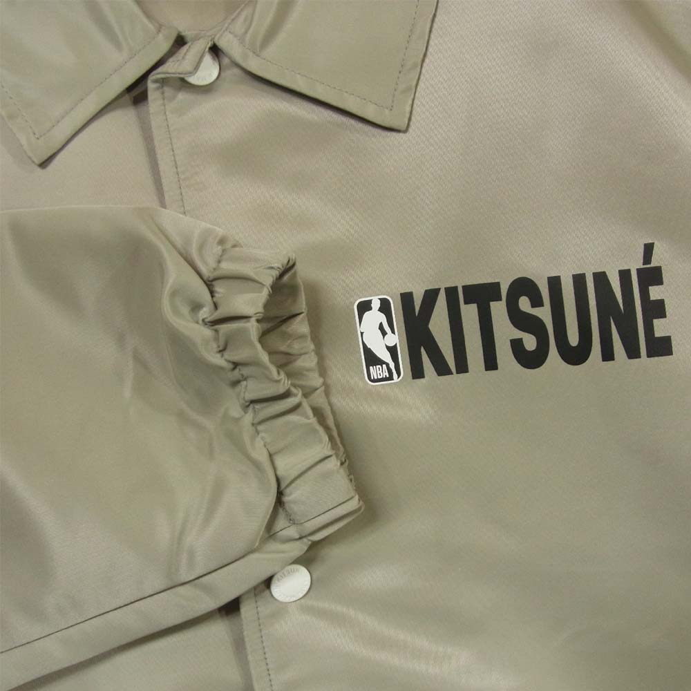 MAISON KITSUNE メゾンキツネ SPNBU101 NBA ナイロン コーチ ジャケット グレー系 XS【美品】【中古】