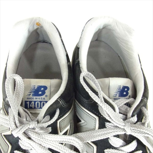 NEW BALANCE ニューバランス M1400 USA製 ローカット ロゴ スエード調 スニーカー ブラック系 28cm【中古】