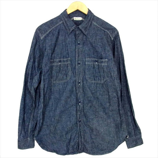 WAREHOUSE ウエアハウス DUCK DIGGER バンドカラー 日本製 コットン シャンブレー ブルー系 40【中古】