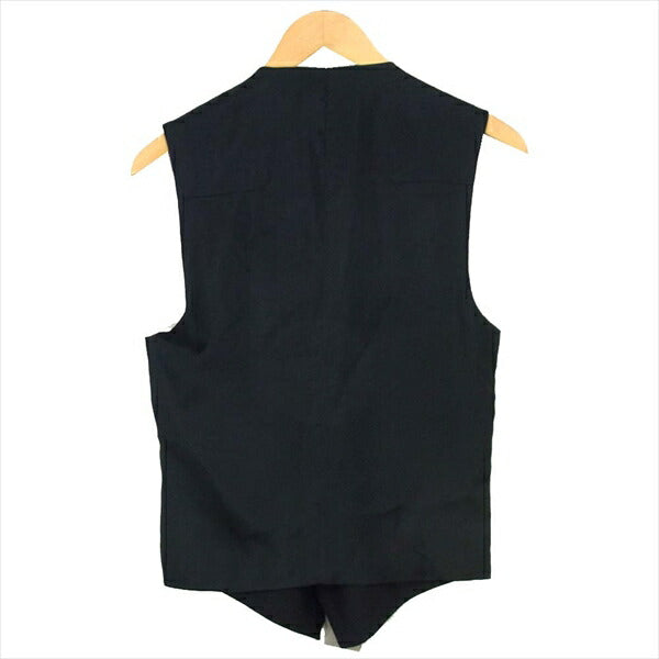 DIOR HOMME ディオールオム 9E3160500687-C900 09SS クリスヴァンアッシュ期 ウール デザイン ベスト ジレ 黒系 44【新古品】【未使用】【中古】