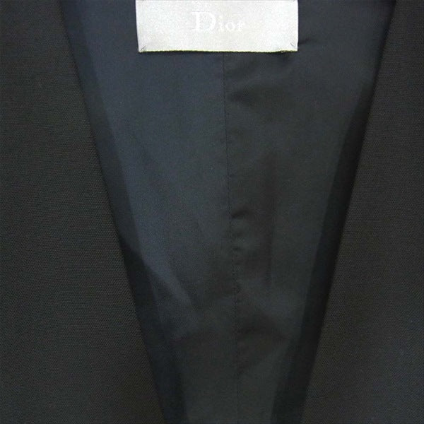 DIOR HOMME ディオールオム 9E3160500687-C900 09SS クリスヴァンアッシュ期 ウール デザイン ベスト ジレ 黒系 44【新古品】【未使用】【中古】