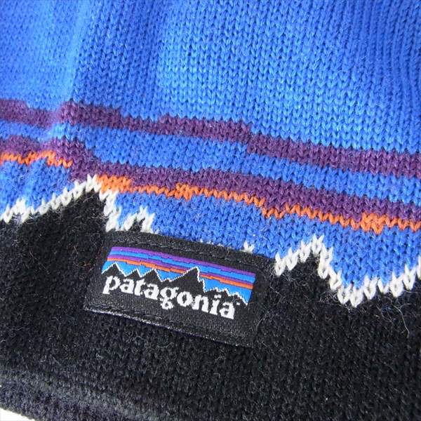patagonia パタゴニア 28838 雪山 ビーニー アクリル ウール ロゴ ニットキャップ ブルー系 ONE【中古】