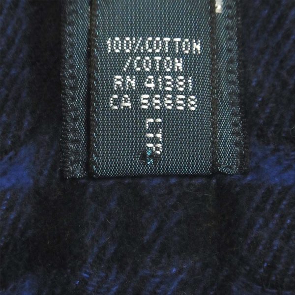 POLO RALPH LAUREN ポロ・ラルフローレン ヘビーネル ノルディック総柄 チェック 長袖シャツ ブルー系 M【中古】