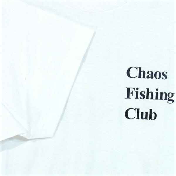 カオスフィッシングクラブ ロゴ 半袖Tシャツ 半袖 Tシャツ 白系 L【新古品】【未使用】【中古】