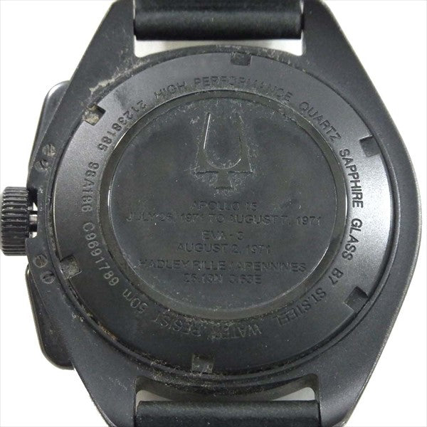BULOVA ブローバ 98A186 ムーンウォッチ クロノグラフ 自動巻き 時計 ウォッチ ブラック系【中古】