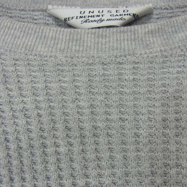 UNUSED アンユーズド サーマル ラグラン L/S ロングスリーブ Tシャツ ワッフル カットソー グレー系 3【中古】