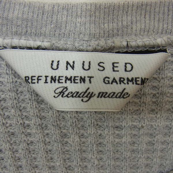 UNUSED アンユーズド サーマル ラグラン L/S ロングスリーブ Tシャツ ワッフル カットソー グレー系 3【中古】