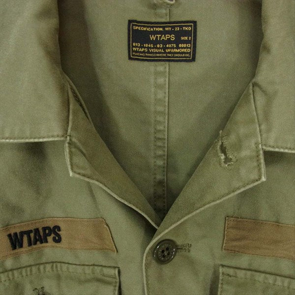 WTAPS ダブルタップス 142GWDT-SHM02 14AW BUDS L/S ミリタリー 長袖シャツ カーキ(オリーブグリーン)系 2【中古】