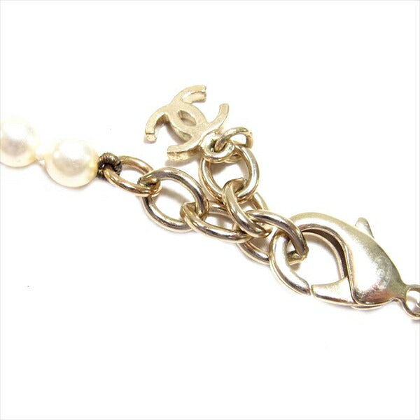 CHANEL シャネル A14 ココマーク フェイクパール ロング レディース ネックレス  ホワイト系【中古】