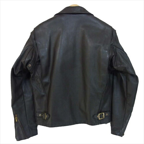 schott ショット 着脱可能ボアライナー付き シングル ライダース レザー ジャケット ダークブラウン系 38【中古】