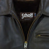 schott ショット 着脱可能ボアライナー付き シングル ライダース レザー ジャケット ダークブラウン系 38【中古】