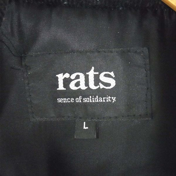 RATS ラッツ 13 RV-0903 BLACK DENIM DOWN VEST レザー切替 ブラックデニム ダウン 黒系 L【中古】