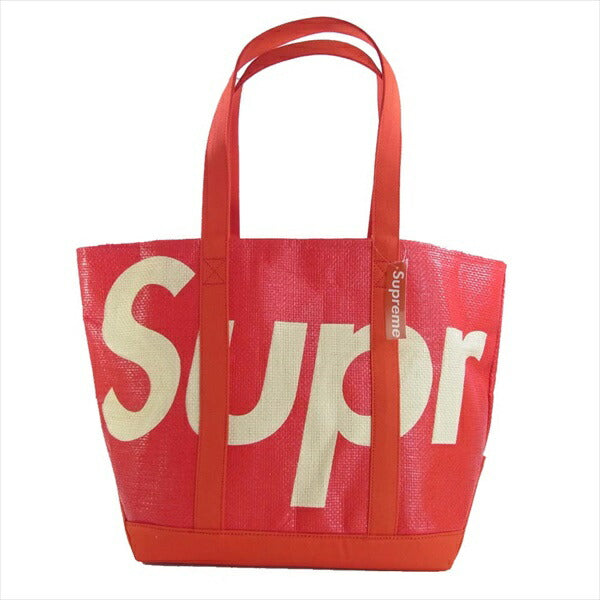 Supreme シュプリーム 20SS Raffia Tote Red ロゴ プリント ラフィア トート バッグ レッド系【新古品】【未使用】【中古】