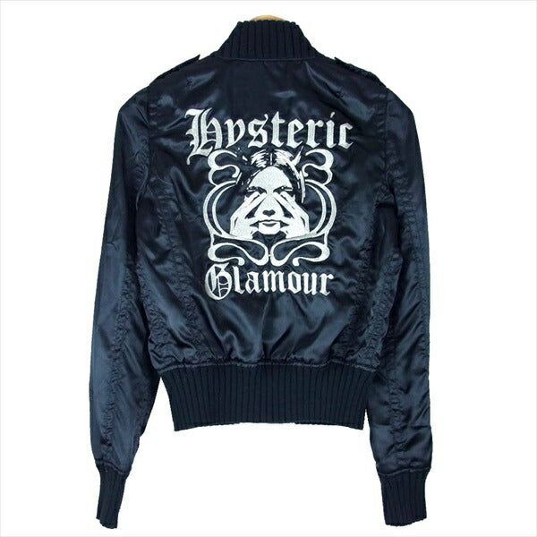 HYSTERIC GLAMOUR ヒステリックグラマー 2AB-6670 刺繍 リブ ブルゾン レディース ブルゾン ブラック系 FREE【中古】