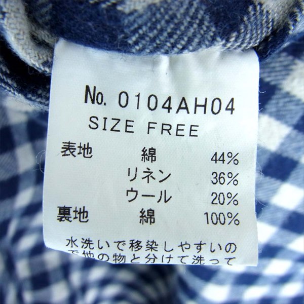 HYSTERIC GLAMOUR ヒステリックグラマー 0104AH04 チェック シャツ ワンピース レディース 長袖シャツ ネイビー系 FREE【中古】