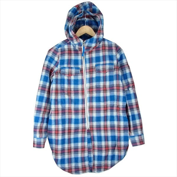 HYSTERIC GLAMOUR ヒステリックグラマー 0104AH01 ネルチェック ジップ パーカー レディース パーカー ブルー系 FREE【中古】