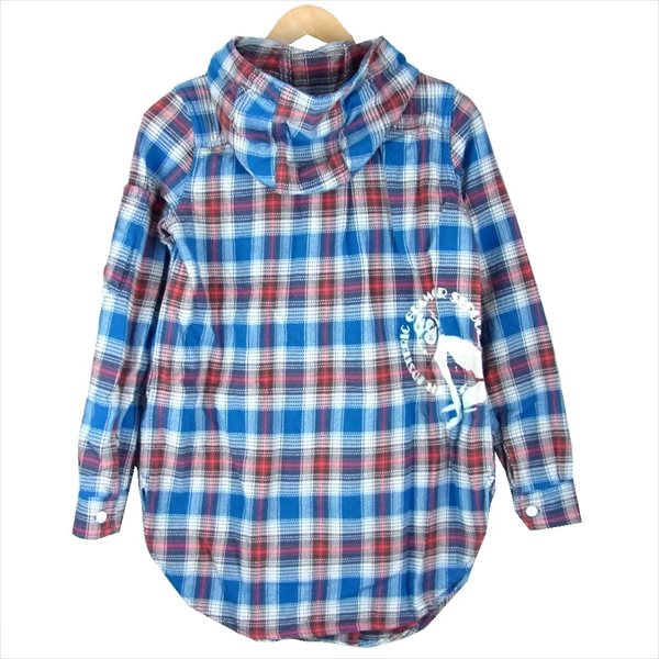 HYSTERIC GLAMOUR ヒステリックグラマー 0104AH01 ネルチェック ジップ パーカー レディース パーカー ブルー系 FREE【中古】