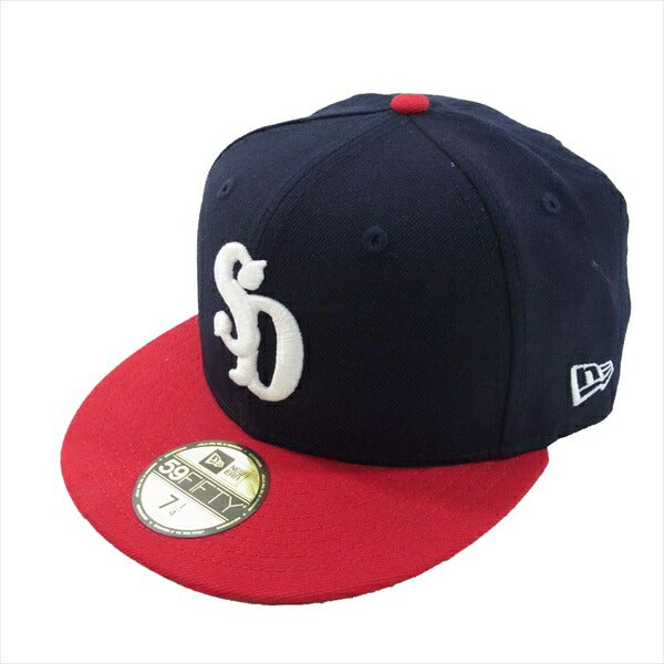 NEW ERA ニューエラ スタンダードカリフォルニアSTANDARD CALIFORNIA アメリカ独立記念 SD刺繍 キャップ ネイビー×レッド 7 1/4【美品】【中古】