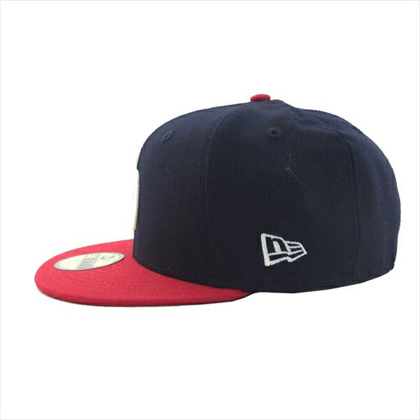 NEW ERA ニューエラ スタンダードカリフォルニアSTANDARD CALIFORNIA アメリカ独立記念 SD刺繍 キャップ ネイビー×レッド 7 1/4【美品】【中古】