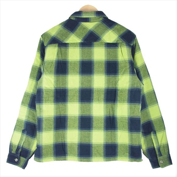 Supreme シュプリーム 17AW Buffalo Plaid Sherpa Lined Chore Shirt バッファローチェック ボア 長袖シャツ ライトグリーン系 S【中古】