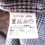 BONCOURA ボンクラ ボタンダウン チェック コットン メンズ 日本製 長袖シャツ 紺×白 36【中古】