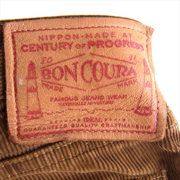 BONCOURA ボンクラ メンズ 日本製 コットン コーデュロイ パンツ ブラウン系 29【中古】