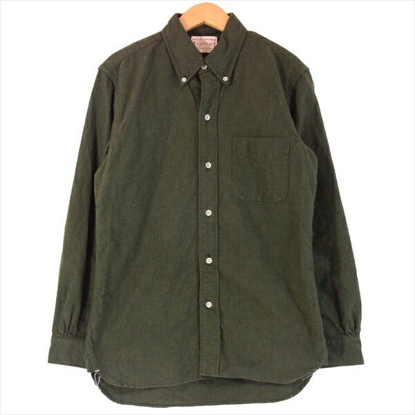 BONCOURA ボンクラ ボタンダウン メンズ 日本製 長袖シャツ カーキ(オリーブグリーン)系 36【中古】