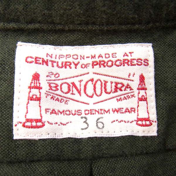 BONCOURA ボンクラ ボタンダウン メンズ 日本製 長袖シャツ カーキ(オリーブグリーン)系 36【中古】