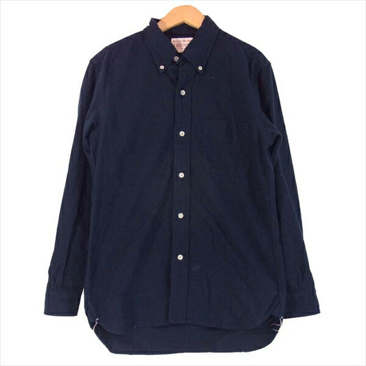 BONCOURA ボンクラ ボタンダウン 日本製 コットン メンズ 長袖シャツ ネイビー系 36【中古】