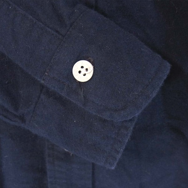 BONCOURA ボンクラ ボタンダウン 日本製 コットン メンズ 長袖シャツ ネイビー系 36【中古】