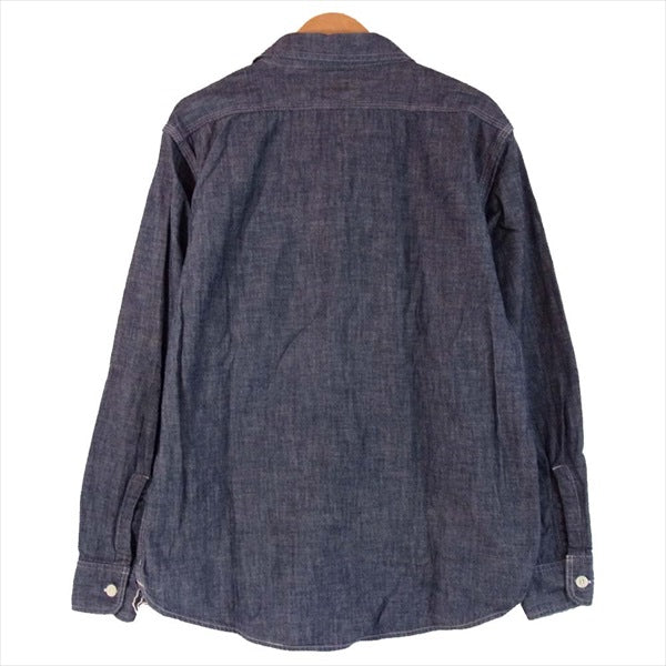 BONCOURA ボンクラ メンズ ボタンダウン ワーク 長袖シャツ インディゴブルー系 36【中古】